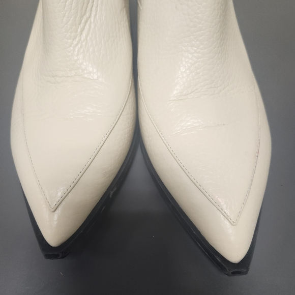 Everlane The Boss Cream Bone Boots Booties Pebbled Leather Size 8.5 - Picture 5 of 12
